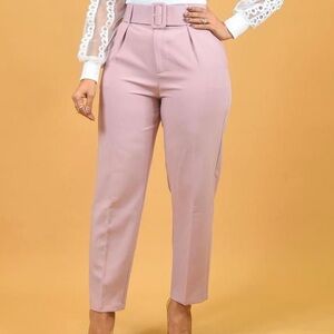 Women's Pink High-Waisted Pants